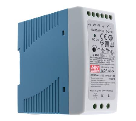 DIN 5V 10A 50W power supply unit MEAN WELL | MDR-60-5