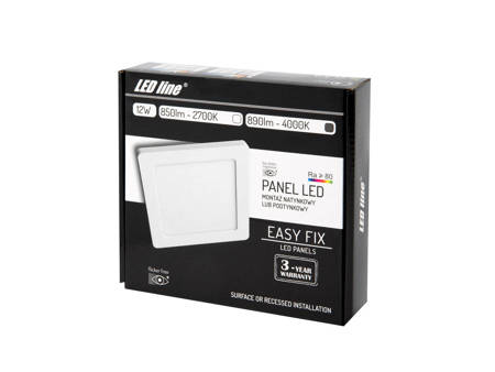 LED panel lamp Easy Fix square 12W 4000K 220-260V AC | 16x16cm